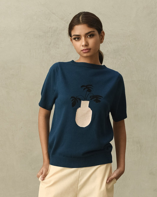 BAYO Tops PETRONELA Top XS / Teal Blue
