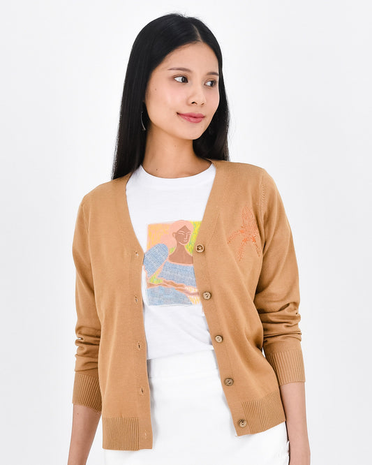 BAYO Tops THALIA Cardigan Beige / XS